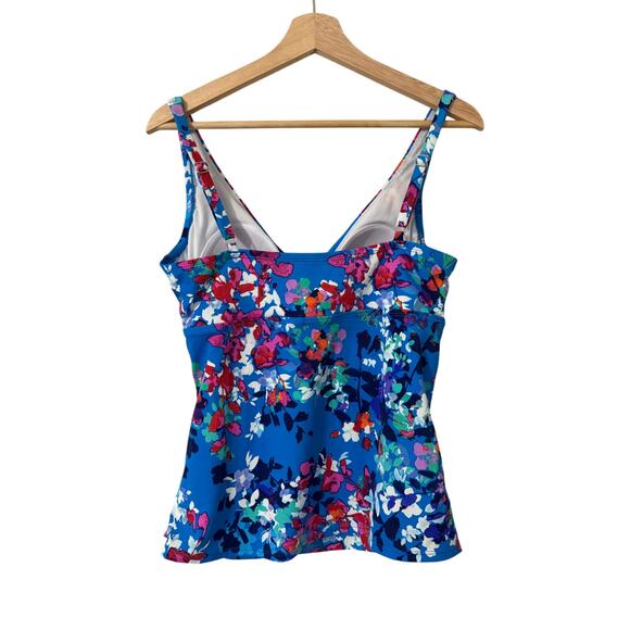 Sol Harbour Swim Blue Floral Tankini Top‎ Size Large - Picture 2 of 5